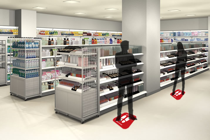 フロア誘導シール サイン 剥がせてカンタン施工 ソーシャルディスタンスに最適